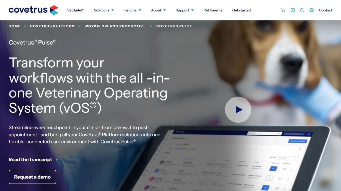 Covetrus Pulse software screenshot